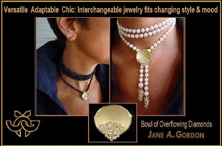 Bowl of Diamonds necklace-small-18K gold