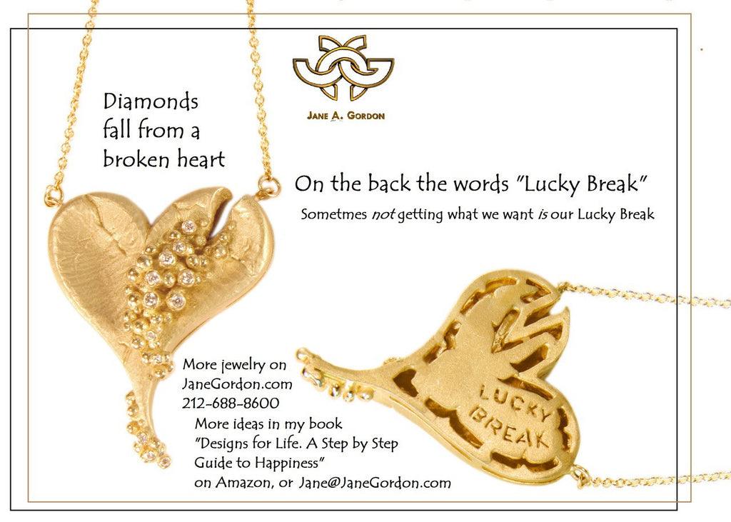 Hearts-Lucky Break Necklace-Small-18K Gold with Diamonds