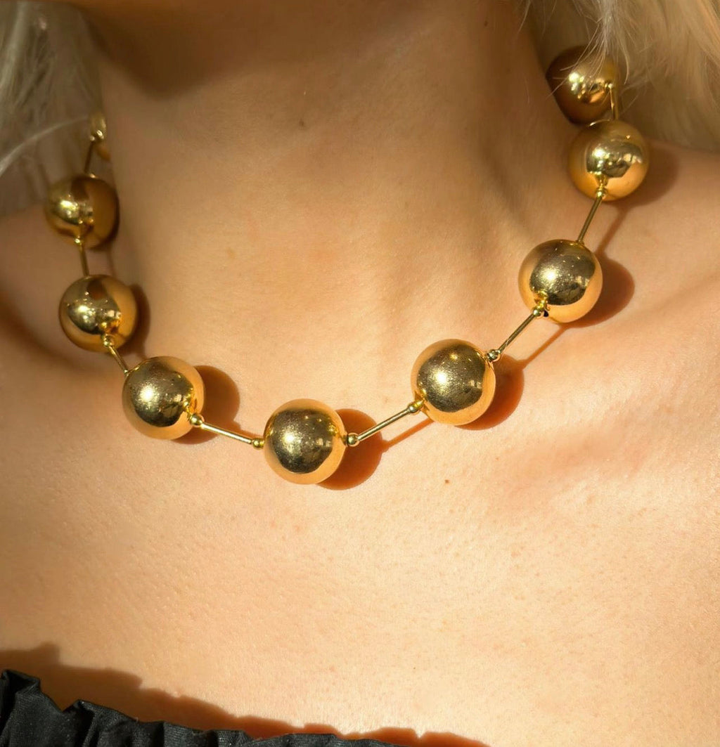 ‘Golden Spheres’ Gold Plated Necklace