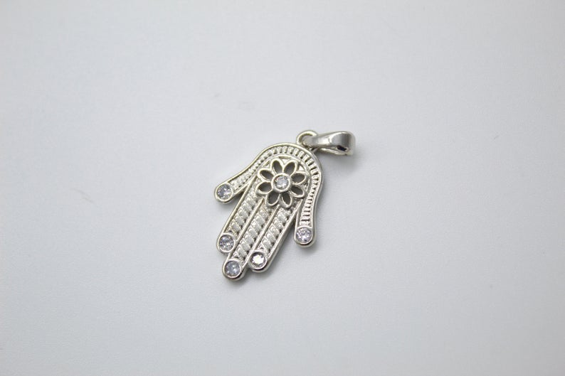 Dainty Gold Hamsa Hand Charm 18k Gold