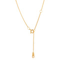14K Gold Plated Two Circle Interlocking Pendant Necklace