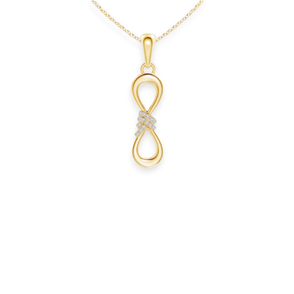 14K Solid Gold Bowtie Diamond Necklace