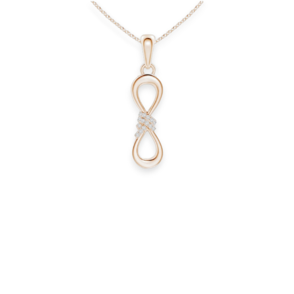 14K Solid Gold Bowtie Diamond Necklace