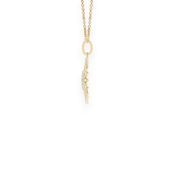 14K Solid Gold The Glory of Sun Diamond Necklace
