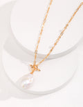 Unique Large Baroque Pearl Pendant with Gold Chain Necklace