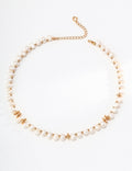 Natural Pearl With Gold Beaded Necklace