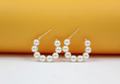 18K Gold Filled Pearl Hoop Earrings For 18K Gold Filled 6mm (K50)