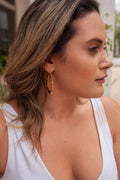 Bamboo Gold Hoop Earrings (K44)