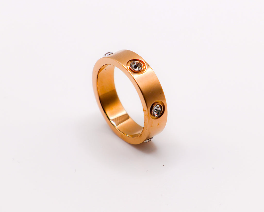 Radiant Rose Gold Gem Ring
