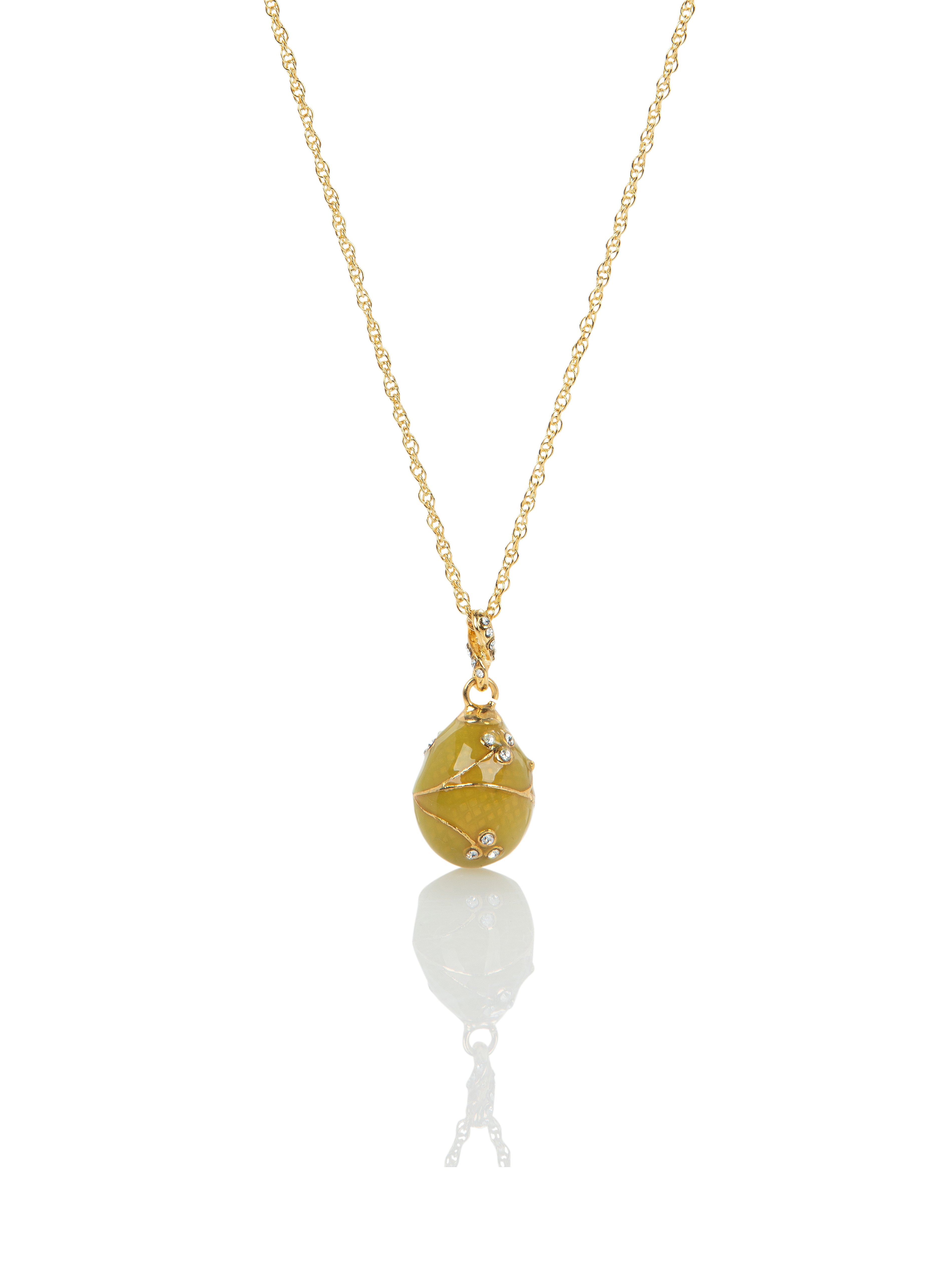 Yellow Egg Pendant Gold Necklace