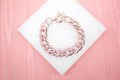 18K Gold Filled Rose Gold Chunky Thick Curb Cuban Double Link Chain Bracelet (XX8)