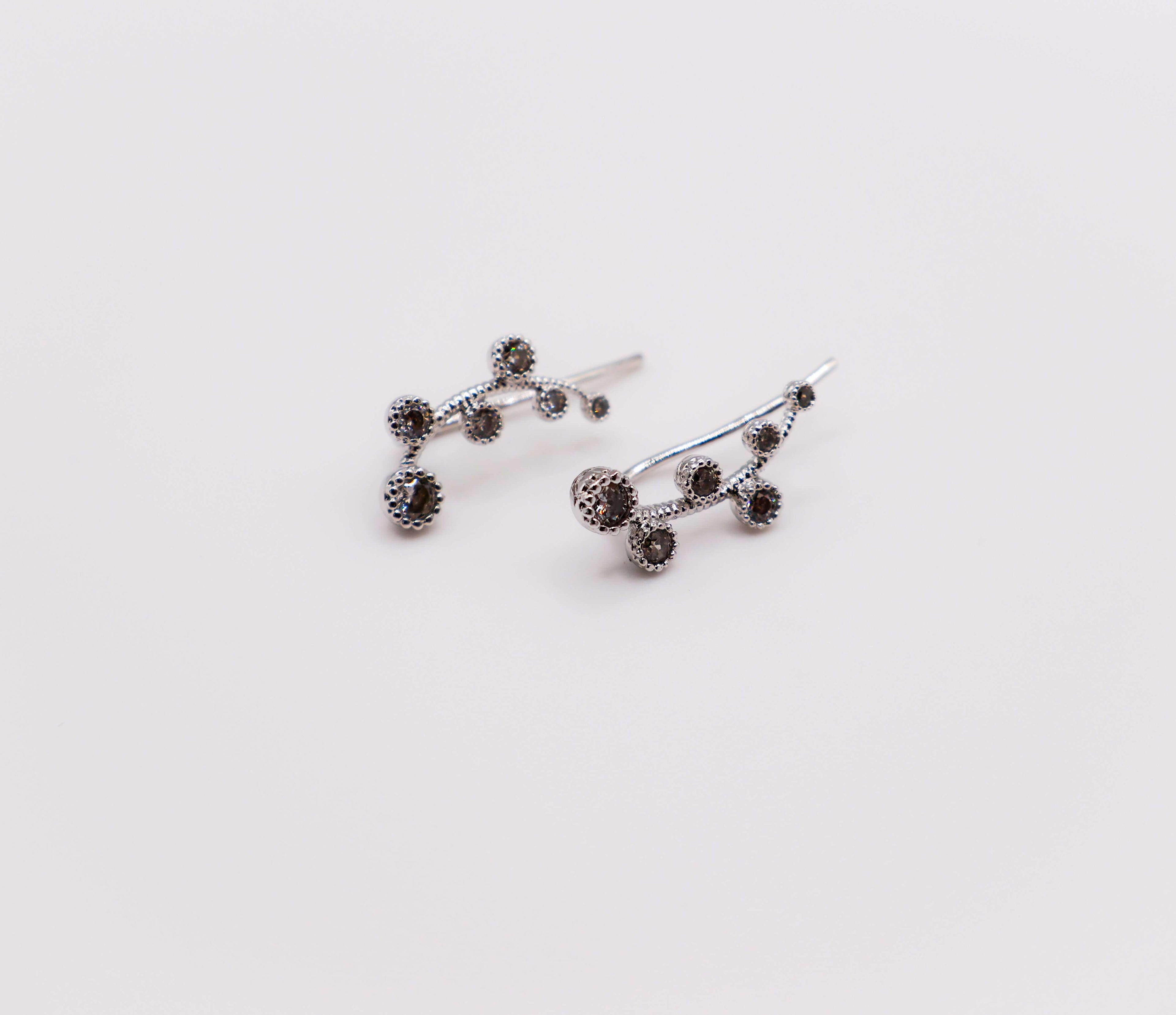 Floral Whispers White Gold Earrings
