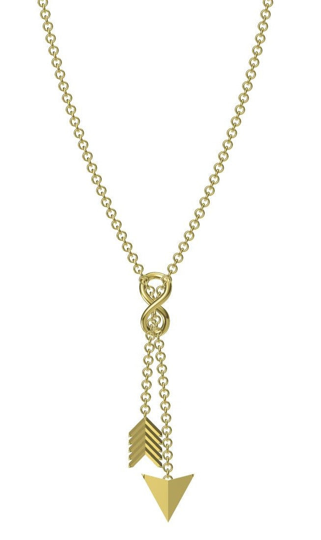 Custom Design: Infinity & Arrow Lariat Necklace- 18K gold