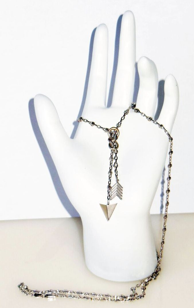 Custom Design: Infinity & Arrow Lariat Necklace- 18K gold