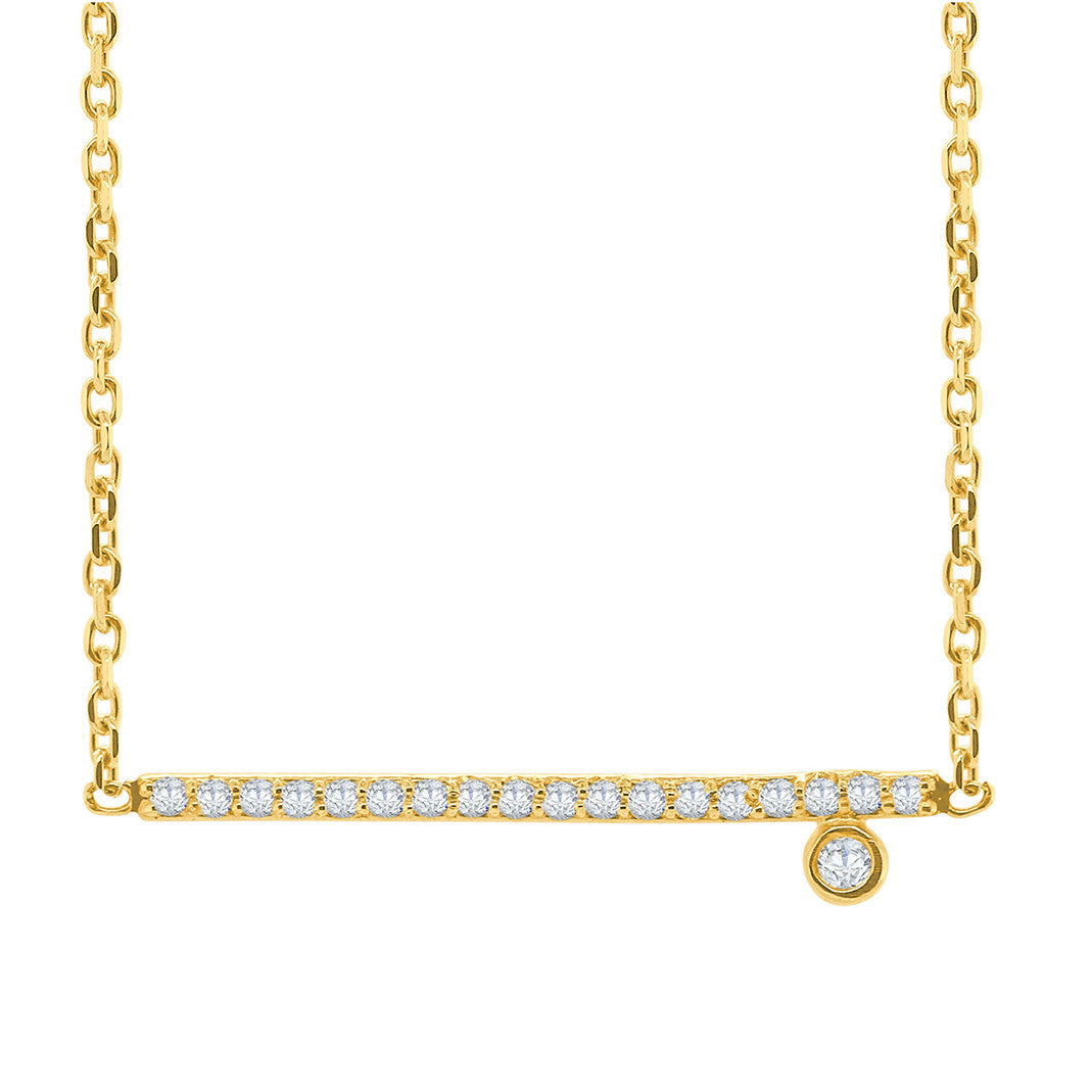 Dot & Line Necklace- 18K Gold with Diamonds