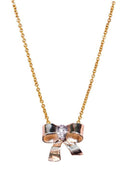 Bow Necklace-14K gold with diamonds on simple chain