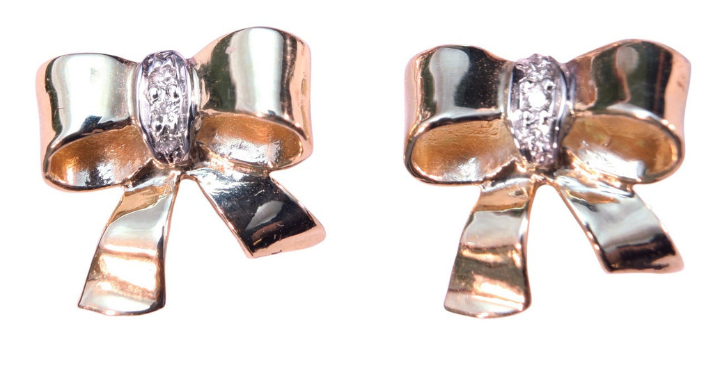 Bow Necklace-14K gold with diamonds on simple chain