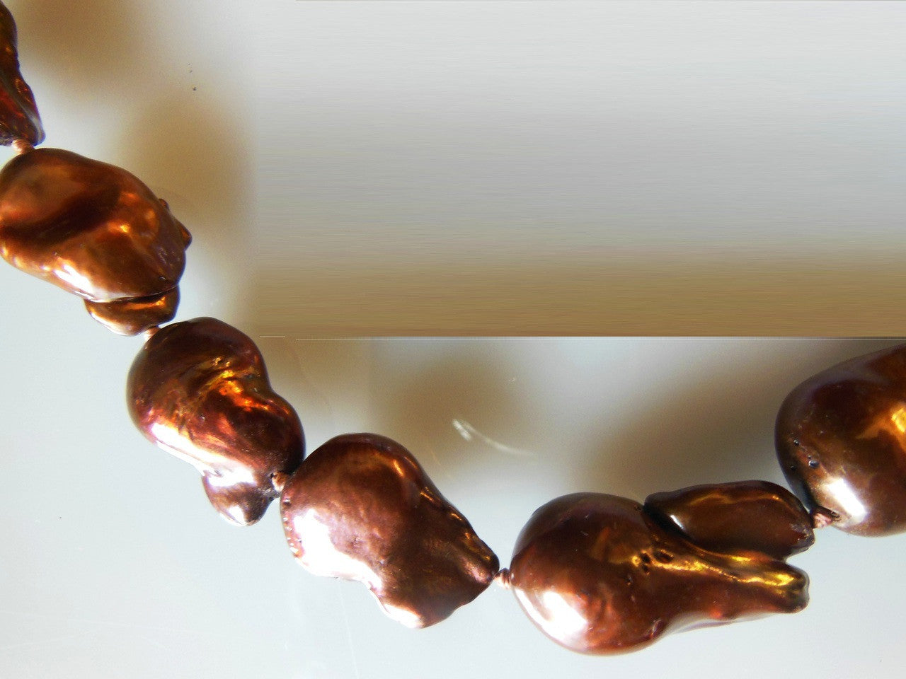 Baroque Pearl Necklae- Chocolate brown