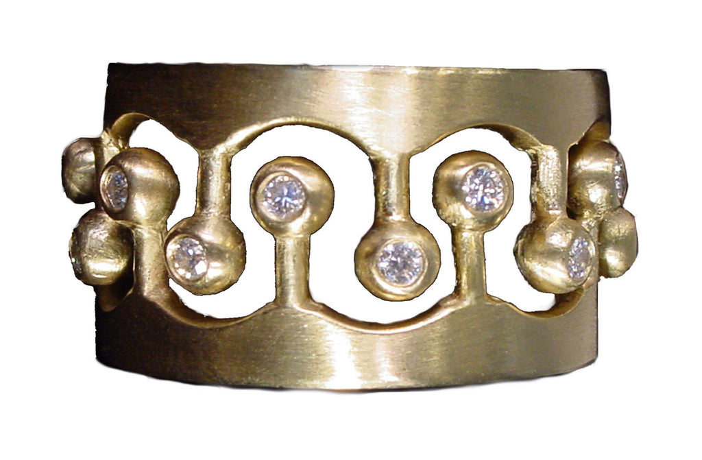 Crown Ring- CR1-14K Gold & Diamonds. Mixed Gold Color Combinations Available