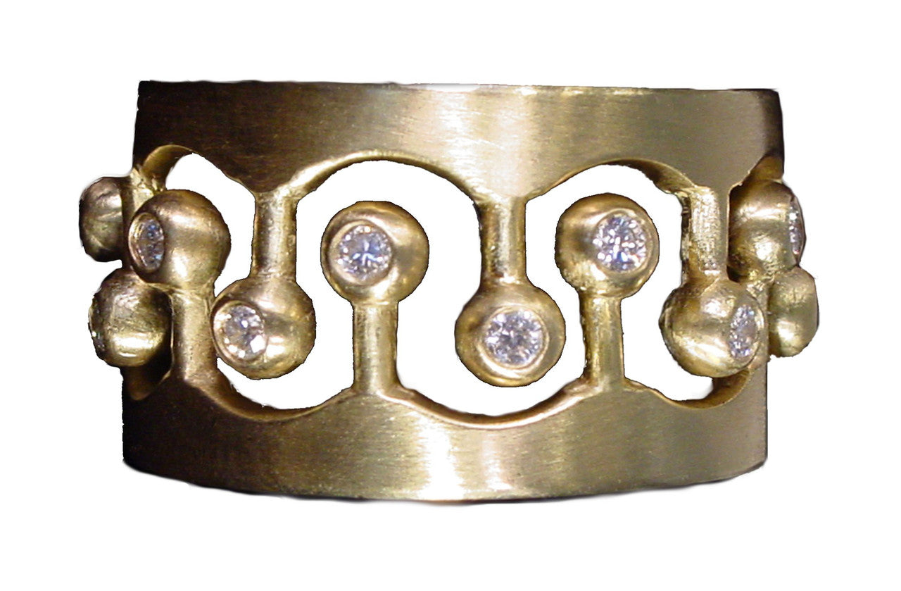 Crown Ring- CR1-14K Gold & Diamonds. Mixed Gold Color Combinations Available