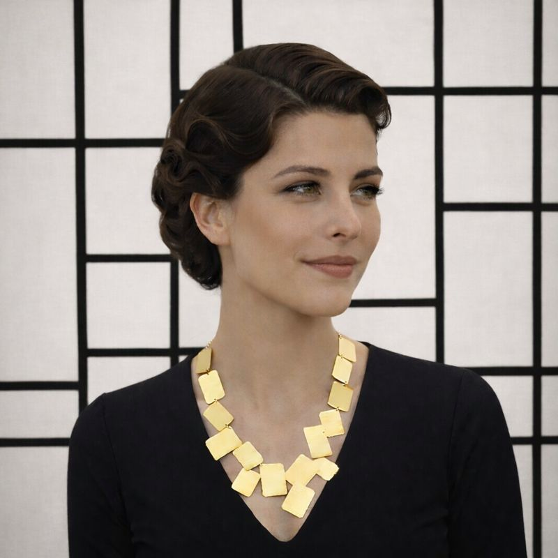 MONDRIAN gold plated necklace