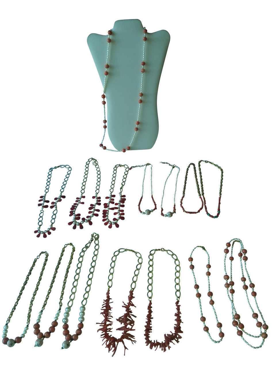 Branch Coral Necklaces on Bold Gold Chain