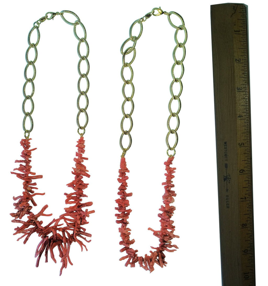 Branch Coral Necklaces on Bold Gold Chain