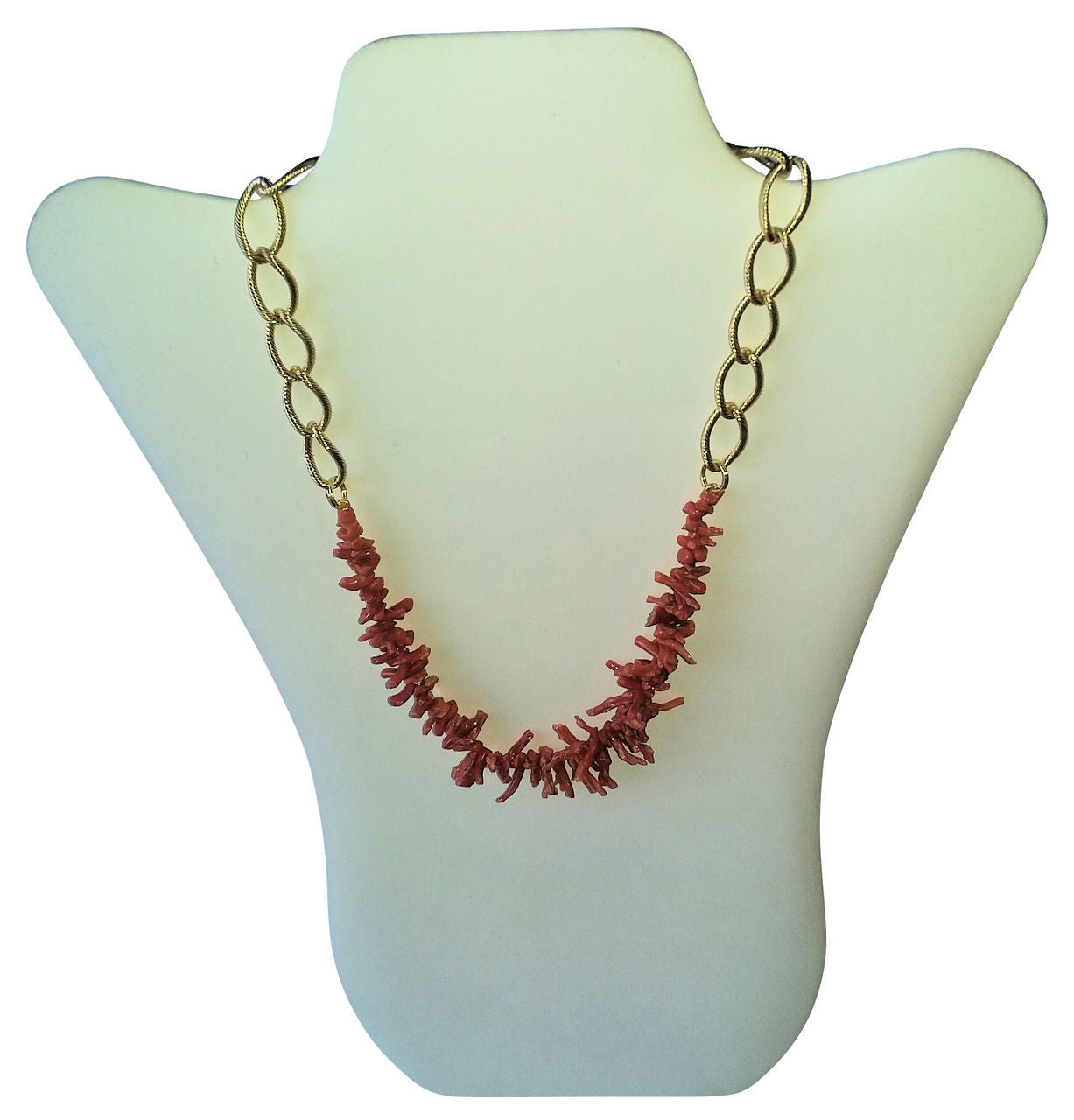 Branch Coral Necklaces on Bold Gold Chain