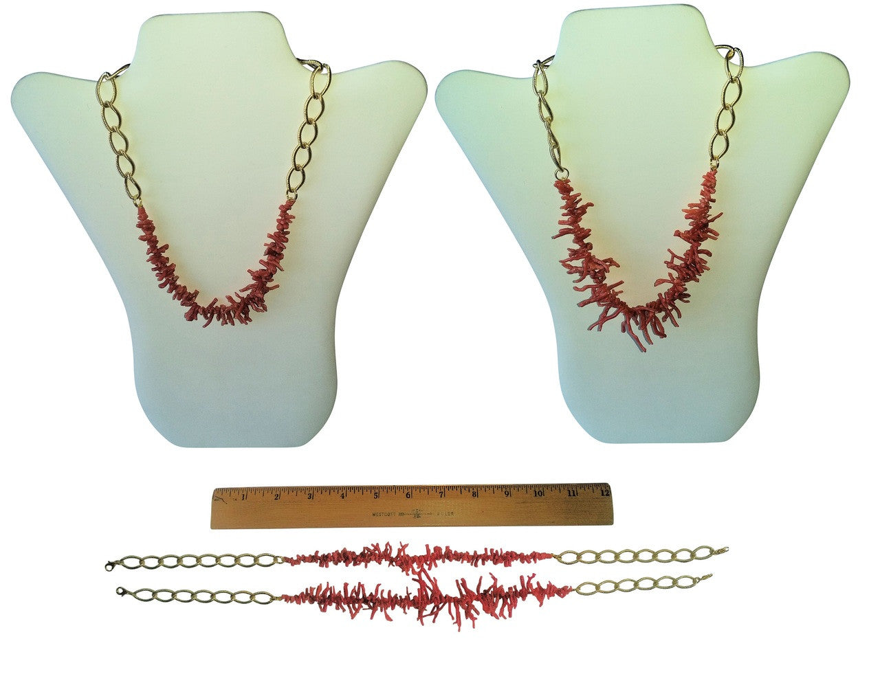 Branch Coral Necklaces on Bold Gold Chain