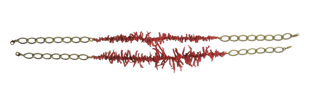 Branch Coral Necklaces on Bold Gold Chain