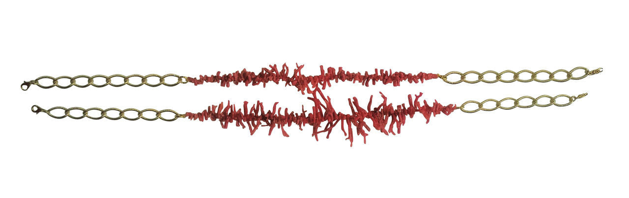Branch Coral Necklaces on Bold Gold Chain