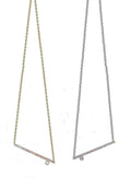 Dot & Line Necklace- 18K Gold with Diamonds