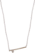 Dot & Line- 18K Gold with One Diamond Necklace