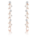 1.1Ct Vine Design Rose Gold Plated Earrings