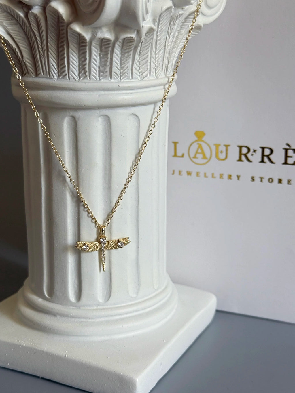 18K Gold Plated 925 Sterling Silver Elegant Dragonfly Necklace