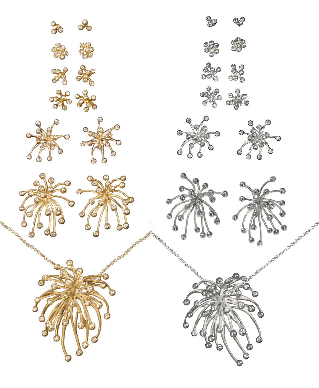 Superstar Necklace. Fireworks-14K gold with diamonds: Celebrate Life!