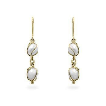 Yellow Gold Pearl Drops