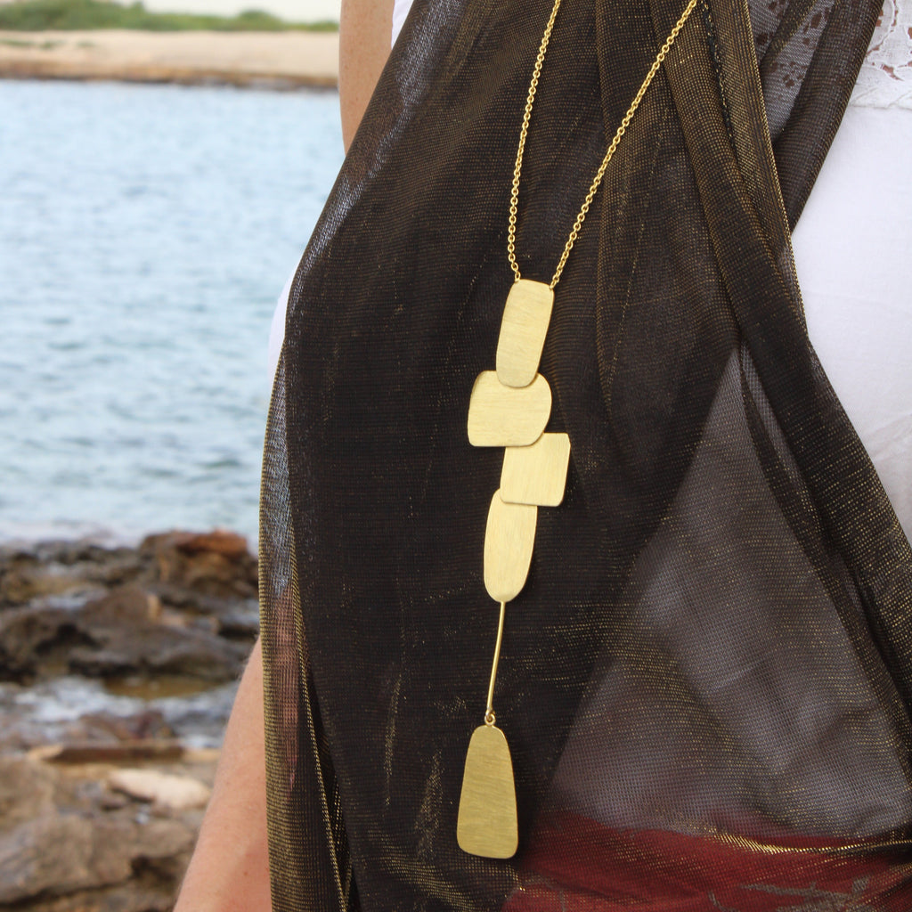 MIRÓ gold plated long necklace