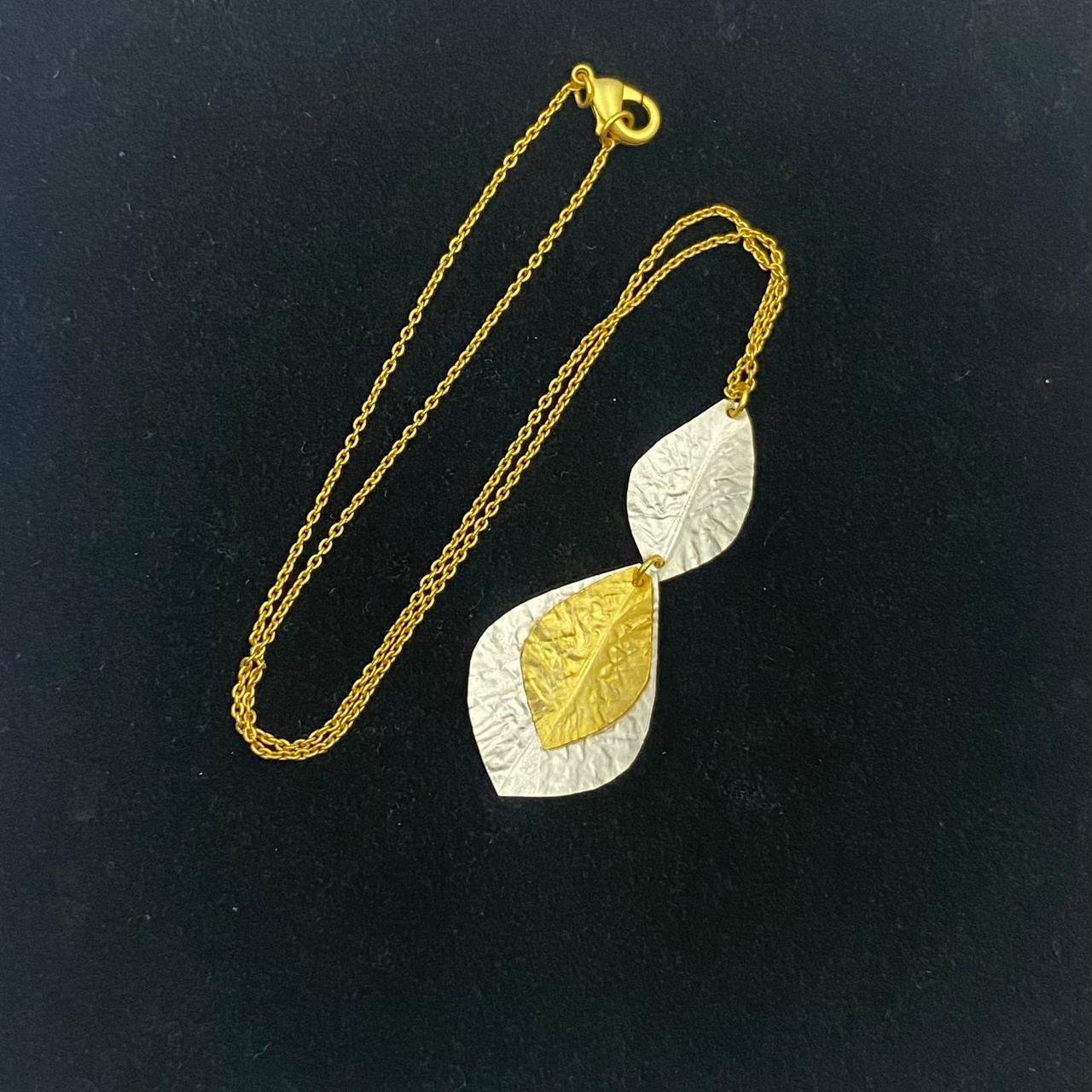Gold and silver plated LEAVES necklace