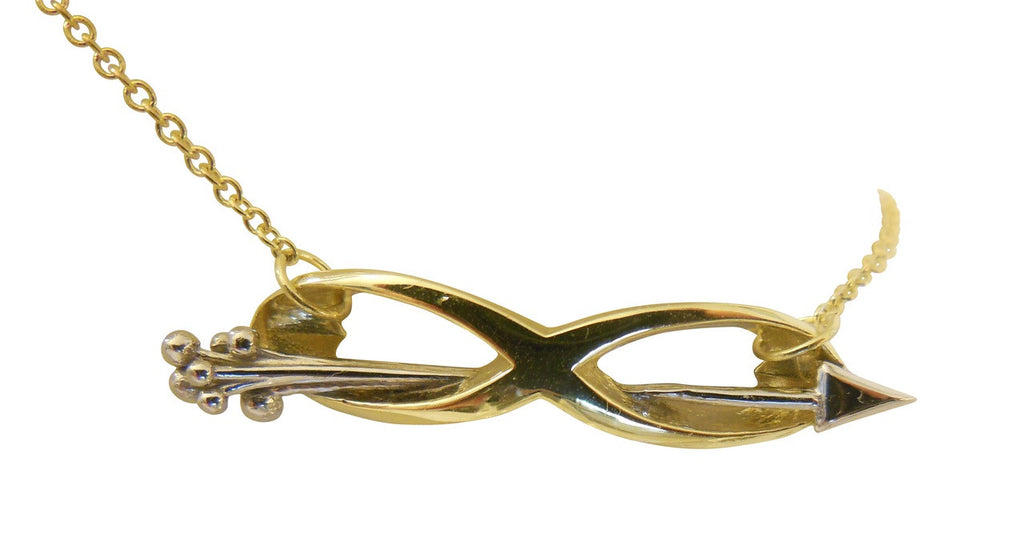 Custom Design: Infinity & Arrow Necklace- 14K gold