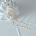 Linear Drop Chain Earrings - Gold