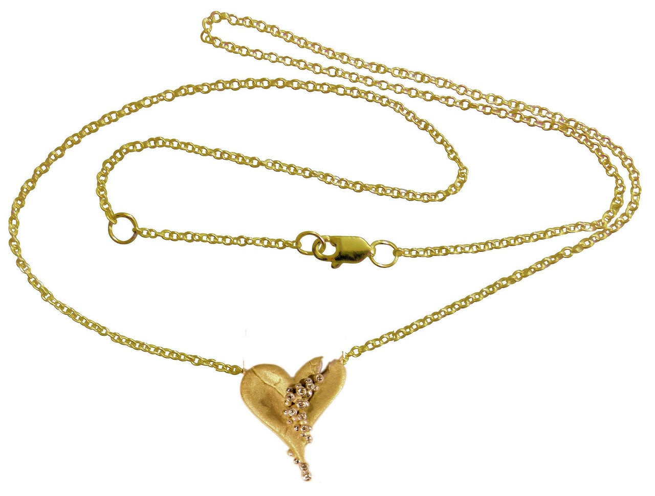 Hearts-Lucky Break Necklace-Small-18K Gold with Diamonds
