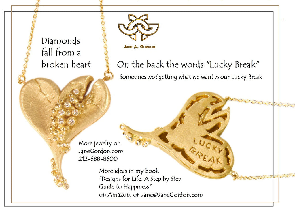 Hearts-Lucky Break Necklace-Small-18K Gold with Diamonds
