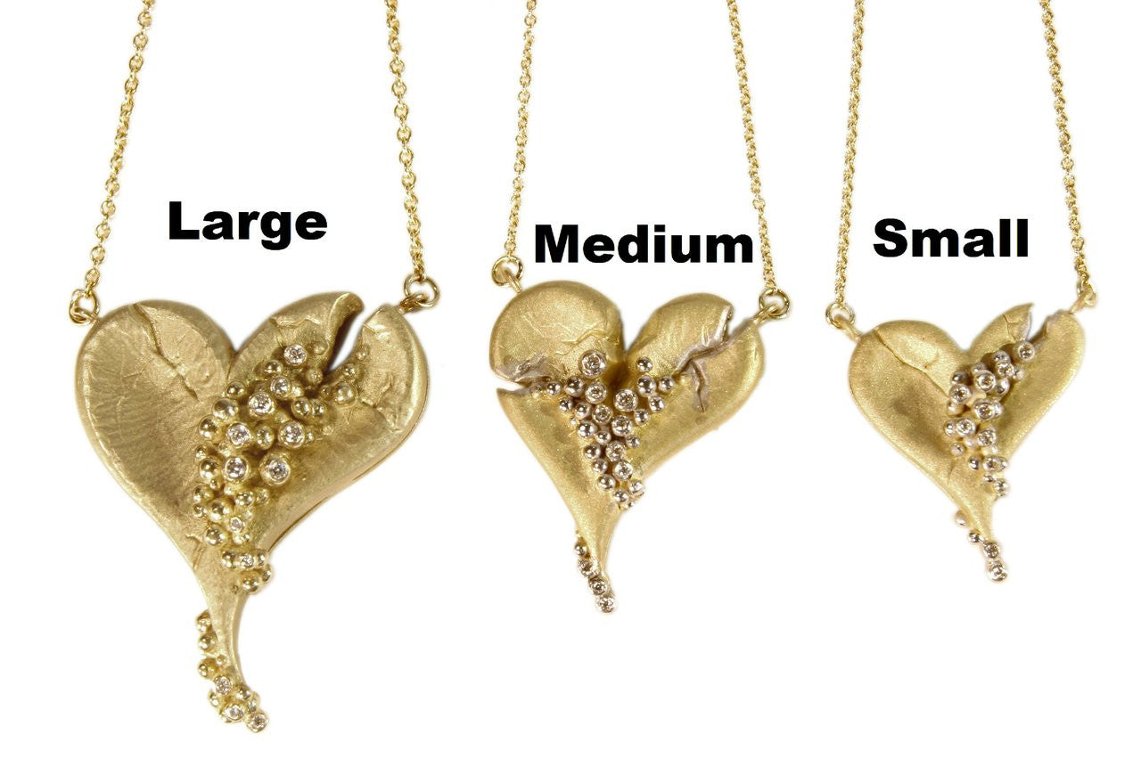 Hearts-Lucky Break Necklace-Small-18K Gold with Diamonds