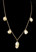 Metal Petals. 7 Petal Necklace-14K Gold