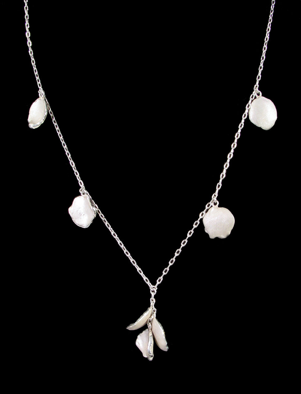 Metal Petals. 7 Petal Necklace-14K Gold