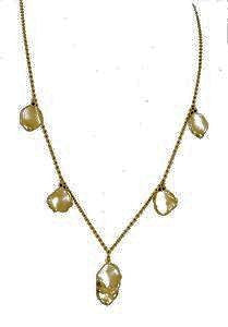 Metal Petals. 7 Petal Necklace-14K Gold
