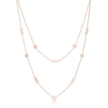 Krystal Rose Gold Stainless Steel Infinity Station Layer Necklace