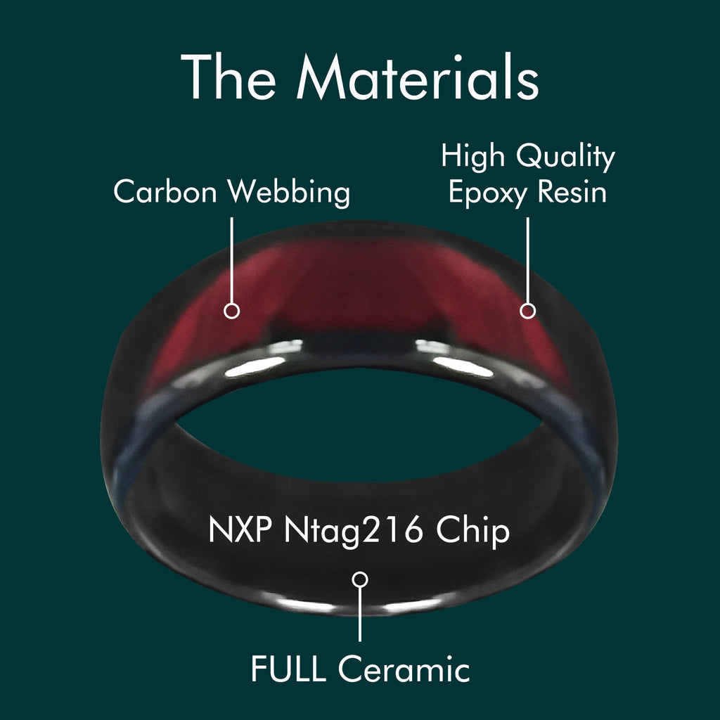 Ntag216 NFC Epoxy Ceramic Finger Ring