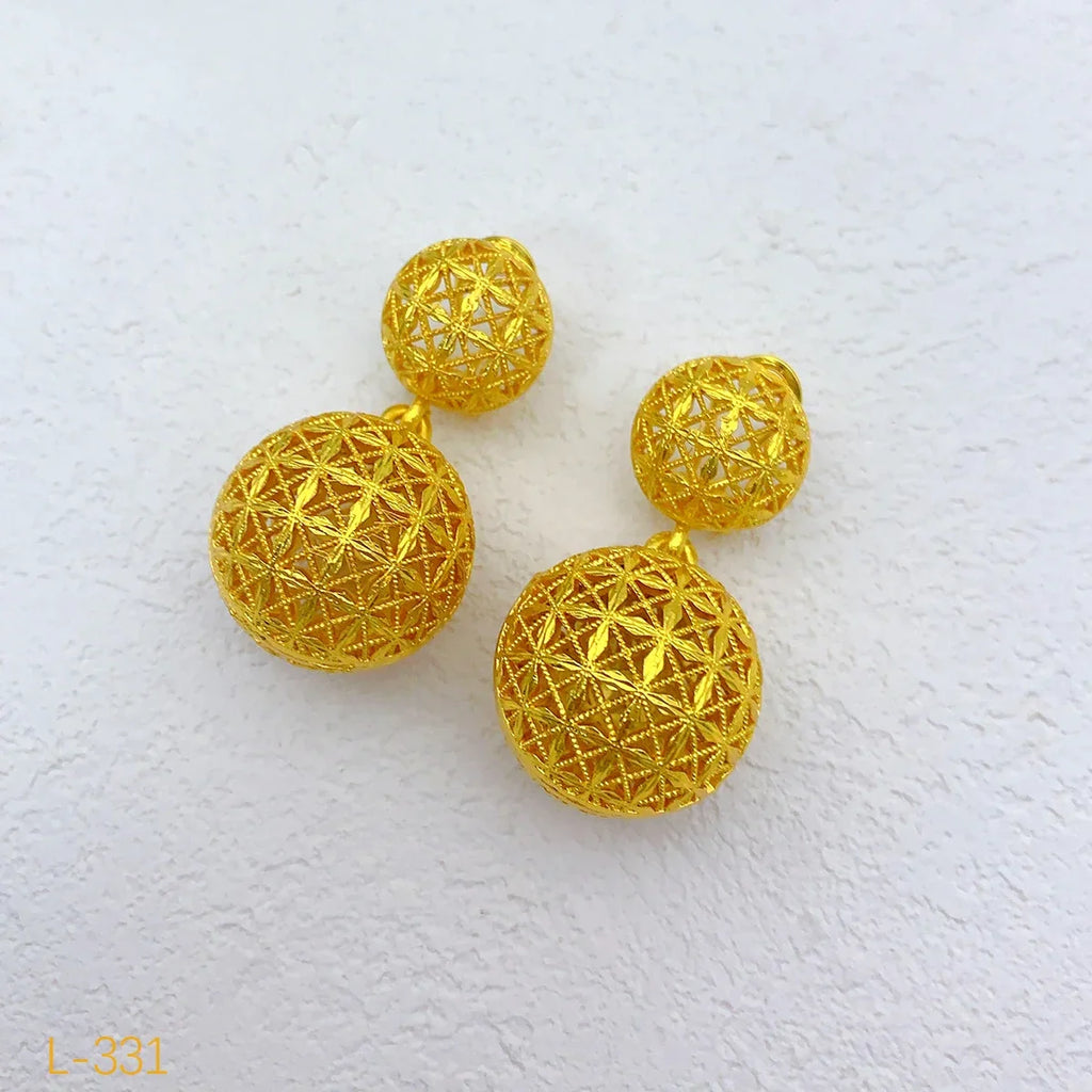 NNEOBA Gold Plated Bridal Jewelry Necklace Earrings Set